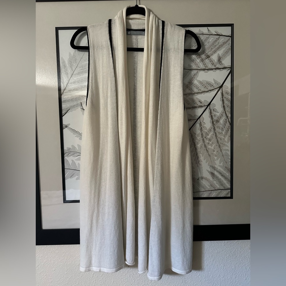 NWOT InCashmere Sleeveless Drape Cardigan
